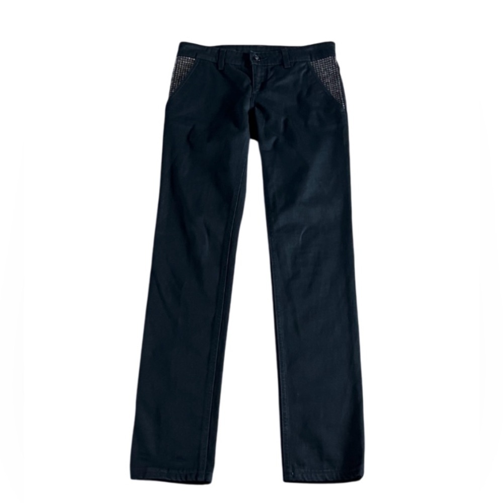 Gucci Black Denim with Logo Patch & Silver Square Embellishments - Gucci 38